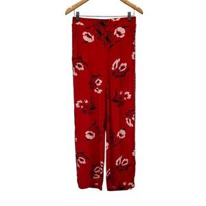 2/$30 Grace & Mila Floral Straight Leg Flowy Gauzy High Waisted Print Pants